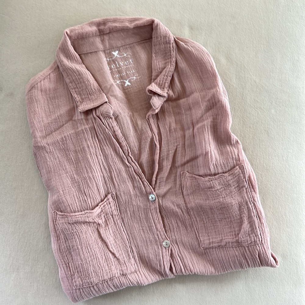 Velvet by Graham & Spencer Vintage Slub Button-down Shirt